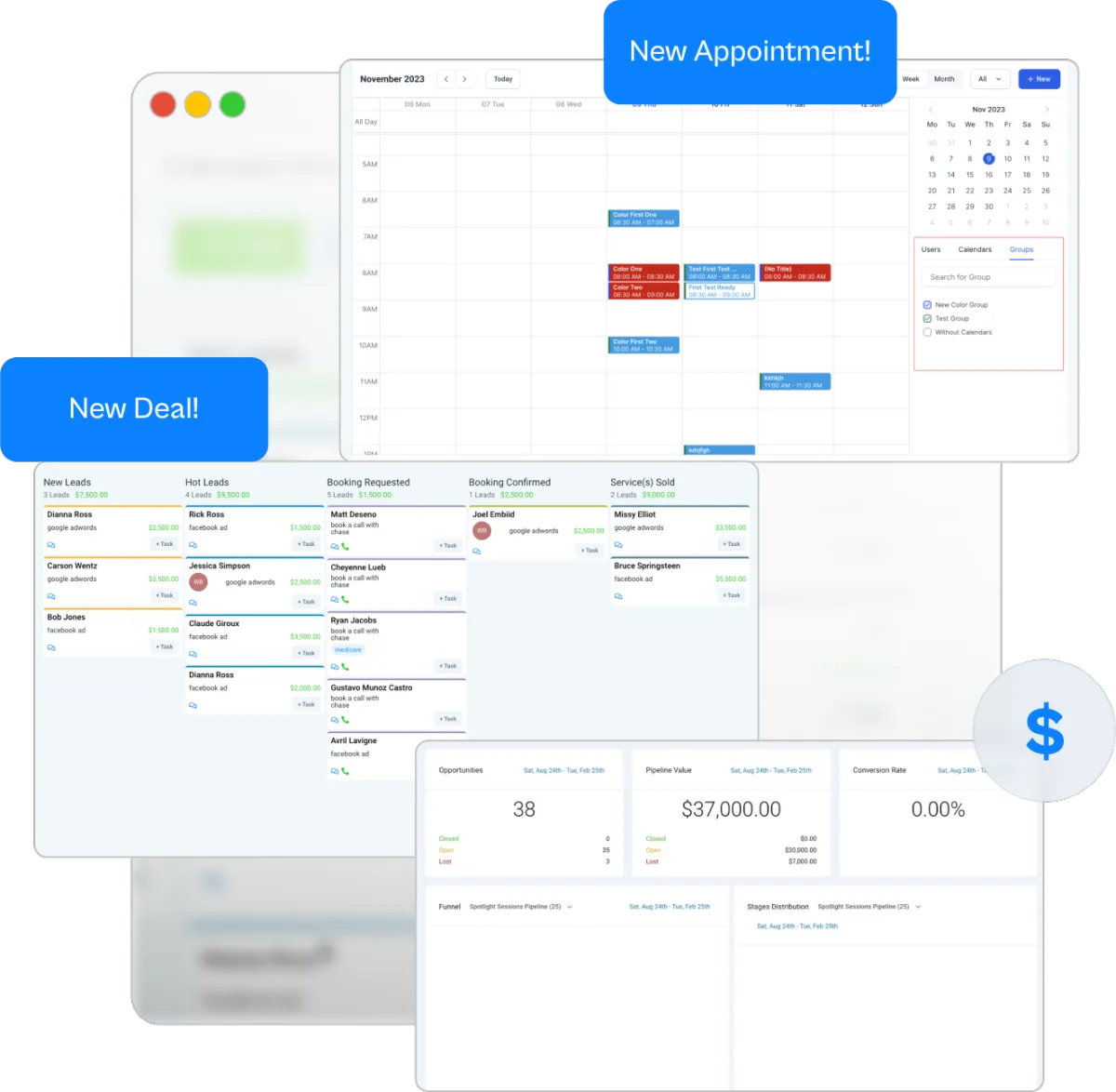 GoHighLevel Dashboard Interface